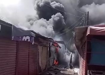 Incêndio é registrado na ‘Feira do Troca’, em Caruaru