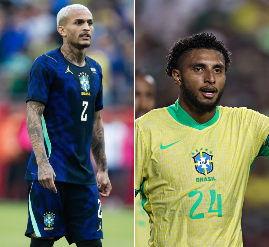 Imagens de arquivo do lateral-direito Wesley e do meio-campista Éderson, ambos jogadores da Seleção Brasileira.